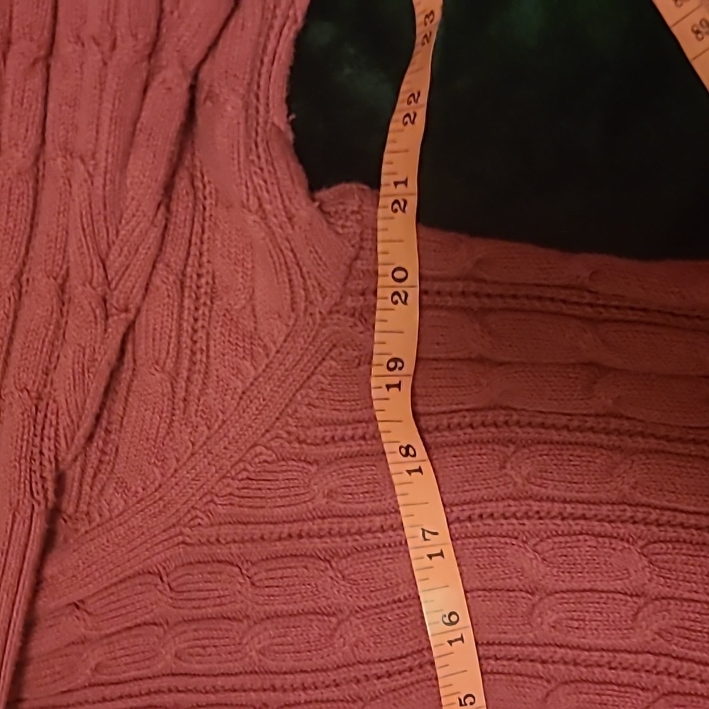 🟣2/$13. ST. JOHN'S BAY Women's Fuchsia Pink Classic Cable Knit Sweater‎ Size Xl - Picture 9 of 12